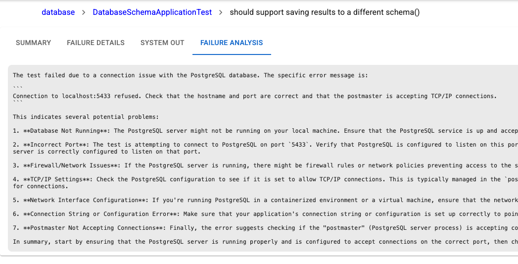 AI test failure analysis